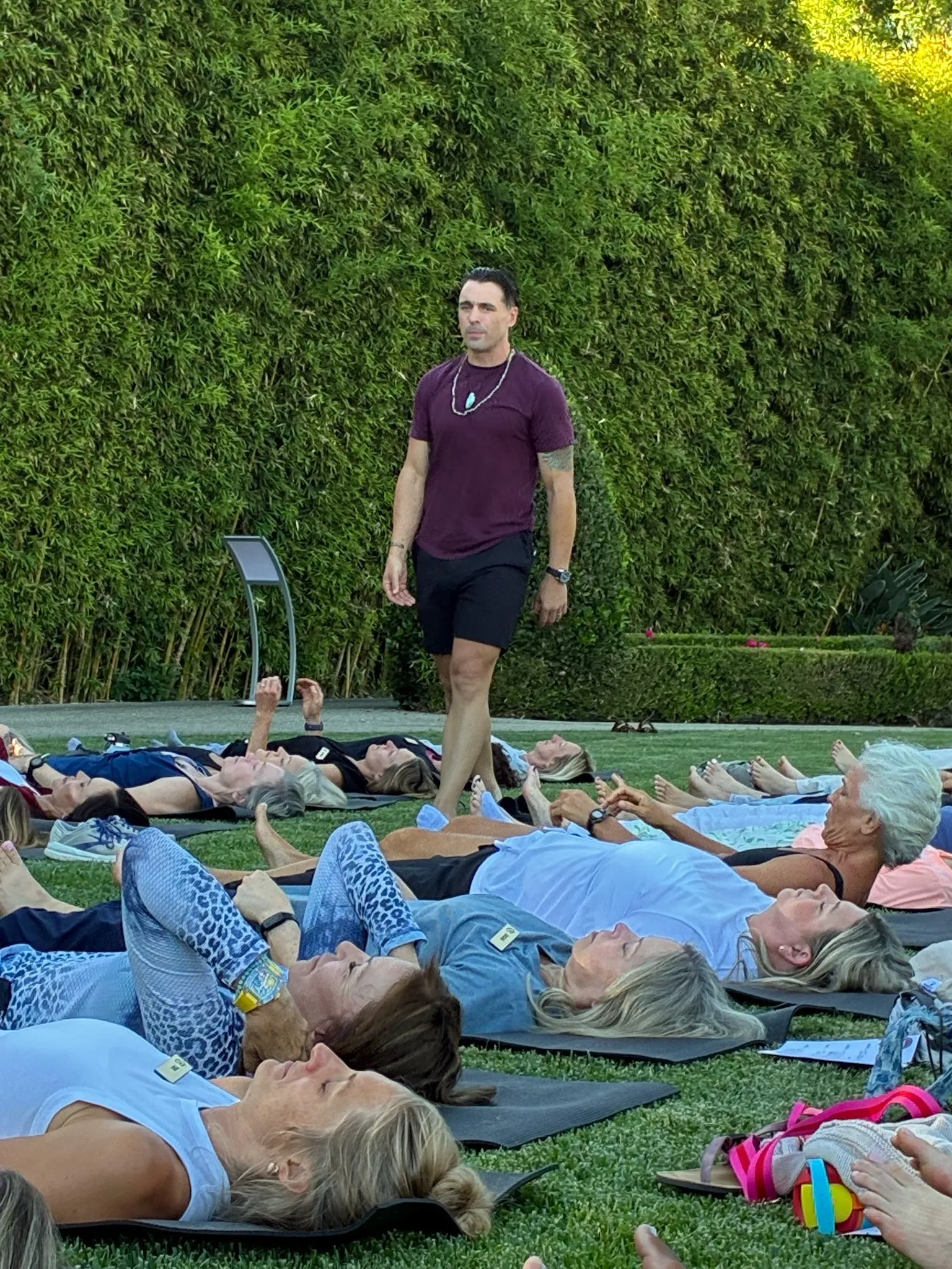 Dominic Luke leading breathwork outdoors